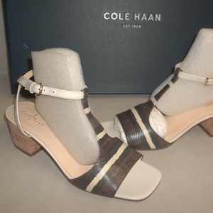 Cole Haan LUCI LOW Striped New Heeled Sandals